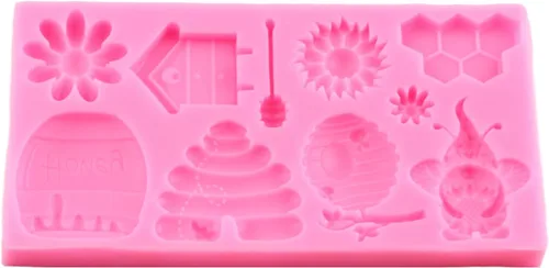 Miniatura 8 de Moldes de silicona de abejorros de abeja para fondant, molde de colmena de abeja, girasol, miel, para decoración de tartas de azúcar, decoración