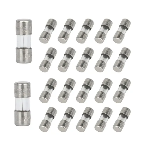 Fusibles de 0.142x0.394 in Mini Fusible 125V 2.5A 0.14x0.39 pulgadas Fusible de vidrio surtido Kit de fusibles (paquete de 20)