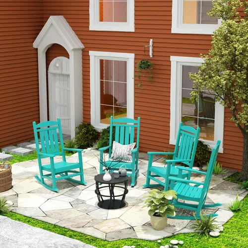 Miniatura 4 de WestinTrends Malibu - Mecedora para exteriores/patio, color turquesa
