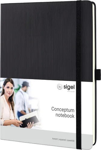 Miniatura 19 de Sigel CO116 Notebook CONCEPTUM®, negro, Tapa dura, forrado, tamaño A4+, con numerosas características