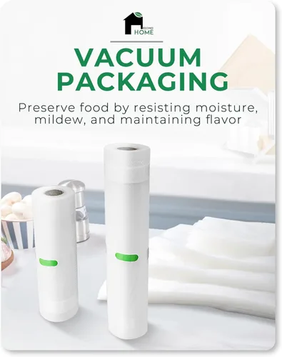 Miniatura 2 de EconoHome Bolsas de sellado al vacío resistentes de 8 x 20 pies para alimentos, paquete de 6 bolsas de almacenamiento al vacío de plástico de grado