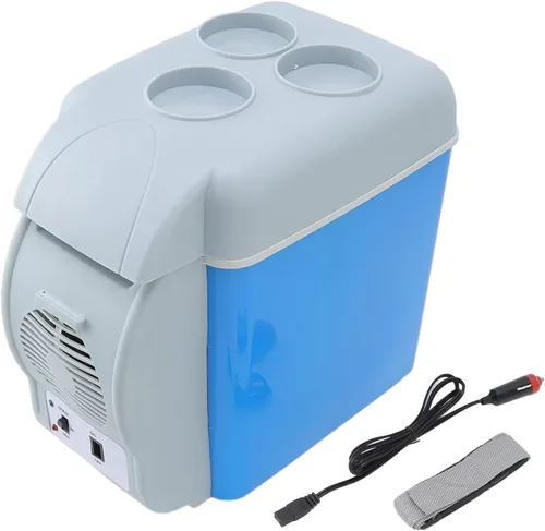 Pssopp Enfriador eléctrico de 12 V CC, enfriador portátil de coche sin hielo, mini refrigerador portátil para viajes, camping, barco, vehículos,