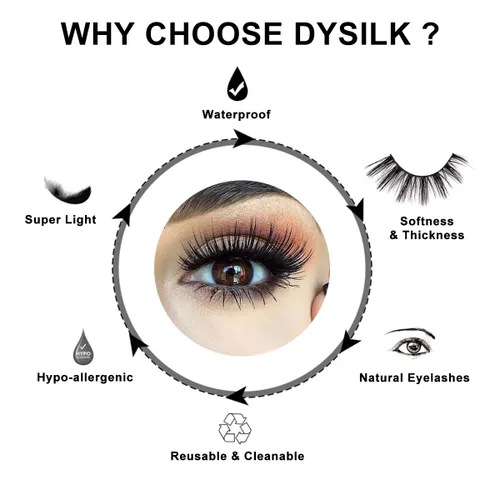 Miniatura 6 de DYSILK Pestañas postizas naturales - Pestañas de visón 5 pares 6D Pack de pestañas postizas Wispy - Kit de extensión de pestañas postizas 5 pares-02