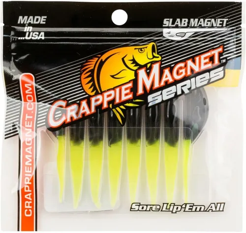 Miniatura 2 de Crappie Magnet Paquete de 8 piezas de cuerpo de imán de losa, negro/Chartreuse