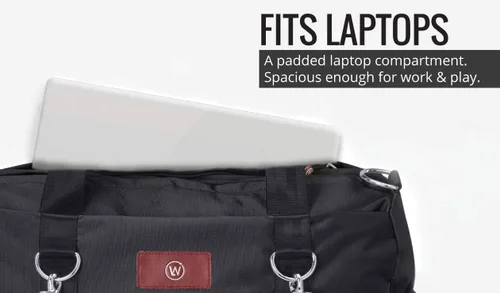 Miniatura 2 de Live Well 360 Bolsa de lona para gimnasio para hombres o mujeres Bolsa con zapatos, laptop y compartimento húmedo Bolsa de hombro perfecta