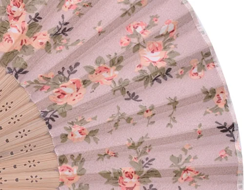 Miniatura 3 de Gasa transparente de los ventiladores de la mano del ventilador de la mano plegable con la tela hermosa para el regalo de la boda