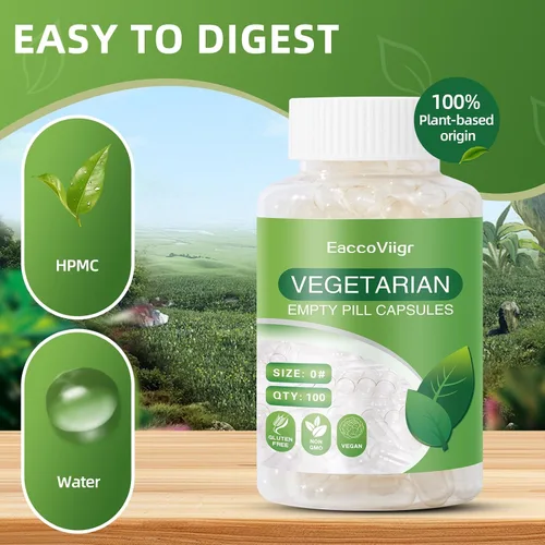 Miniatura 5 de Tamaño 0 Cápsulas vacías - 100 unidades de cápsulas vacías transparentes con kit de llenado de cápsulas, cápsulas vacías veganas y vegetarianas