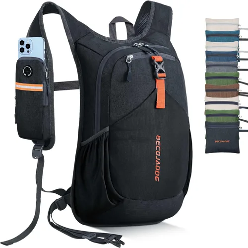 Miniatura 23 de BECOJADDE - Mochila de senderismo pequeña de 15 L para hombres y mujeres, plegable y ultraligera, para viajes, camping y actividades al aire libre