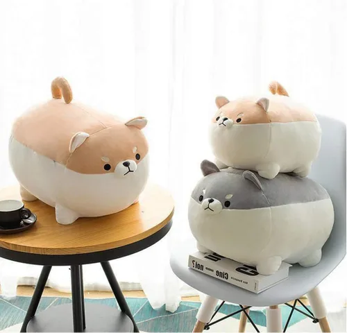 Miniatura 7 de Almohada grande de peluche con forma de perrito, Shiba Inu, Corgi, juguete para niño, niña Marrón