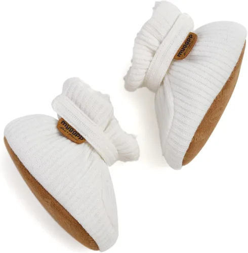 Miniatura 45 de Botines de forro polar para bebés, niños y niñas, pantuflas antideslizantes con agarre suave, zapatos de calcetín para recién nacidos, cuna