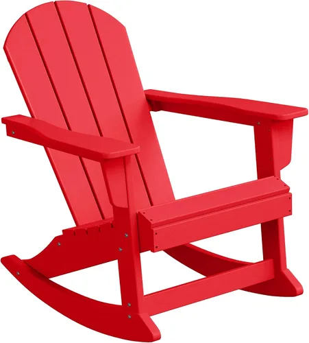 Miniatura 102 de WestinTrends Silla mecedora Malibu de poliéster para exterior/patio Adirondack, Negra