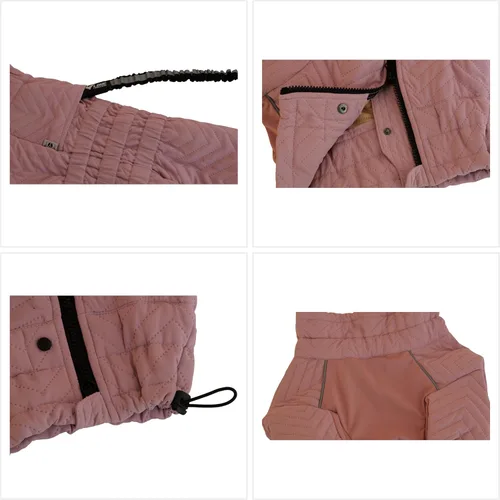Miniatura 4 de Abrigo cálido para perros de doble capa, chaleco para perros, 4 patas cubiertas, resistente al viento, impermeable, reflectante, gris XS - L
