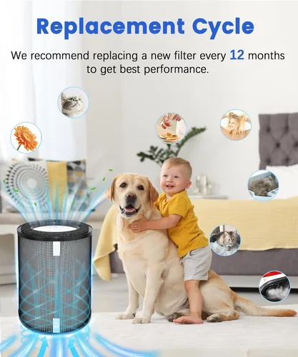 Miniatura 5 de Paquete de 2 filtros de repuesto DR-HPA019 compatibles con ventilador de torre Dreo MC710S, purificadores de aire, HEPA 2 en 1 H13 y filtro