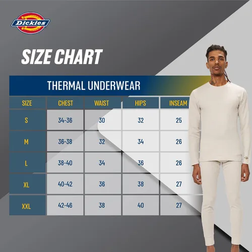 Miniatura 6 de Dickies Conjunto de ropa interior térmica Long Johns para hombre juego de capa base de 2 piezas para clima frío para hombre