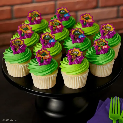 Miniatura 2 de DecoPac Anillos de poder de tortugas ninja mutantes adolescentes, decoraciones de cupcakes para fiestas de cumpleaños, pasteles y celebraciones