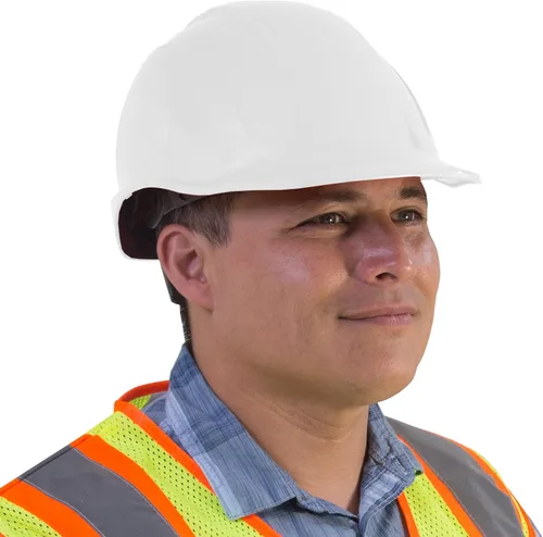 Miniatura 6 de JORESTECH Casco de Seguridad Duro Naranja de HDPE Estilo Gorra Casco con Suspensión de Trinquete Ajustable de 4 Puntos para Trabajo, Hogar y Blanco