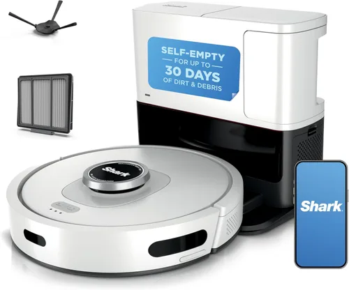 Shark Matrix Clean | Robot aspirador con potente succión para pelo de mascotas, alfombras y suelos duros, base autovaciante, capacidad de 60 días,
