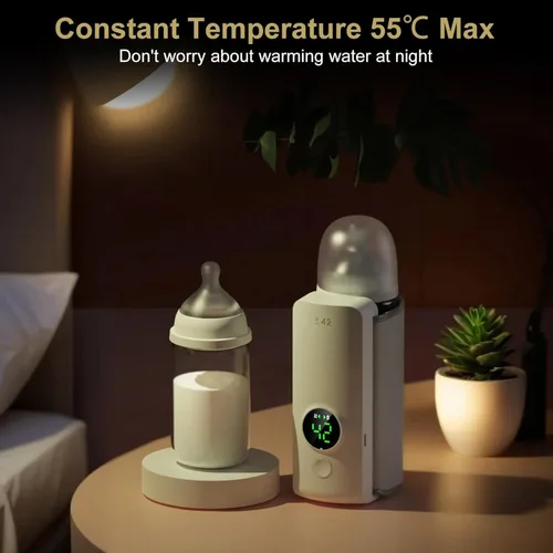 Miniatura 4 de TeqHome Calentador de biberones portátil para viajes, calentamiento instantáneo y calentamiento constante, calentador de biberones portátil