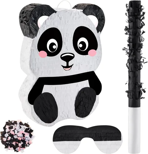 Miniatura 12 de Lewtemi Piñatas de excavadora para fiesta de cumpleaños con palo, venda para los ojos y confeti, suministros para fiesta de cumpleaños para adultos