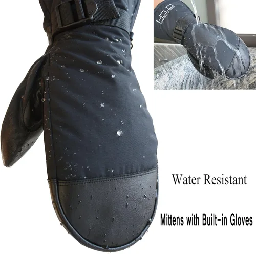 Miniatura 2 de HANDLANDY Guantes de esquí impermeables de invierno para hombres y mujeres, 3M Thinsulate resistentes al viento, guantes de nieve cálidos, guantes