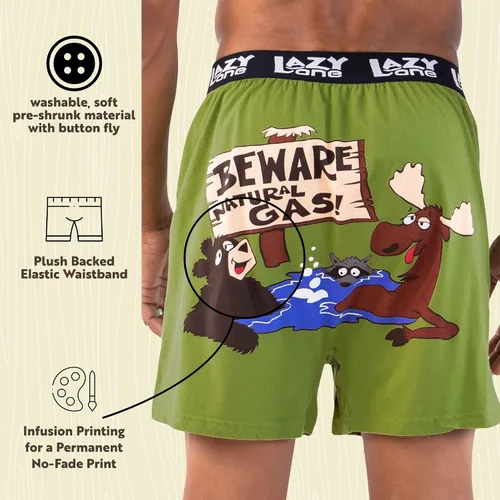 Miniatura 5 de Lazy One - Bóxer corto con estampados de animales divertidos, ropa interior novedosa y divertida, regalos chistosos para hombres, calzoncillos bóxer