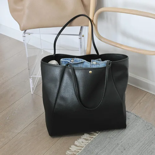 Miniatura 43 de HOXIS Bolso de mano de cuero PU de gran tamaño para mujer, bolso de fin de semana, bolso de viaje