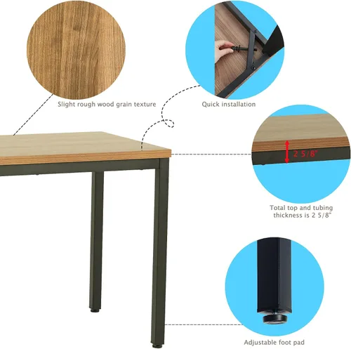 Miniatura 3 de A AIRLLEN Escritorio para computadora de 60 pulgadas, escritorio de oficina resistente y resistente de 500 libras con parte superior de panal