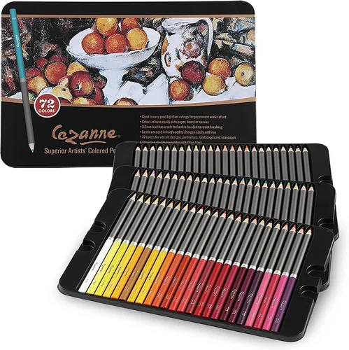 Cezanne Creative Mark - Lápices de colores de primera calidad, juego de 72 lápices de dibujo altamente pigmentados, lápices de colorear para