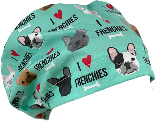 Gorra de estilo europeo sin cinta I Love Bulldogs franceses. Sombrero de frotar para mujeres y hombres Gorra de trabajo con soporte. Sombreros