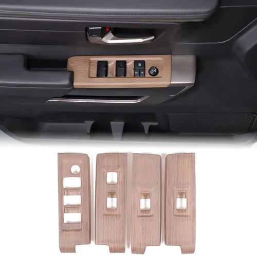 Miniatura 19 de Aunginsy Cubierta de Panel de Moldura de Botón de Elevación de Vidrio para Puerta de Automóvil Compatible con Toyota Tundra/Sequoia 2022-2025