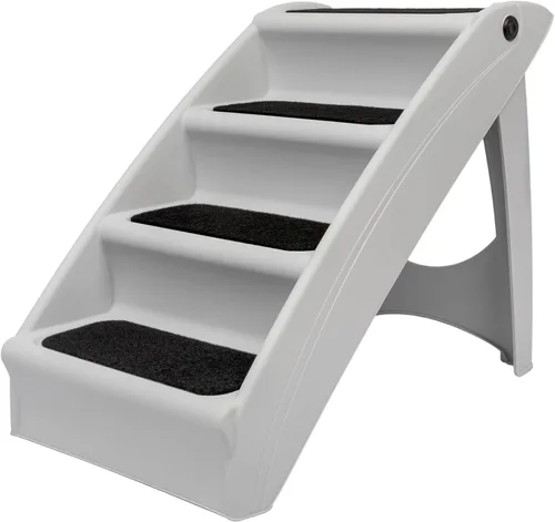 PetSafe CozyUp - Escaleras plegables para perros, escalones portátiles para interiores y exteriores para mascotas, para cama, sofá y automóvil, Gris
