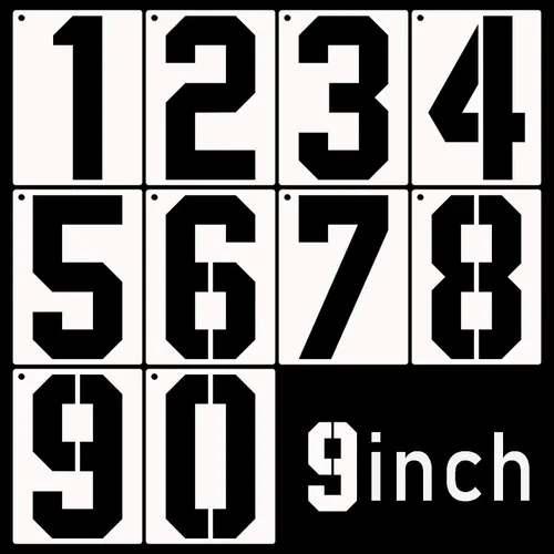 Miniatura 12 de DXCYZ - Juego de plantillas de números grandes de 2 pulgadas, plantillas de números de dirección de 0 a 9, 10 plantillas de números de pintura