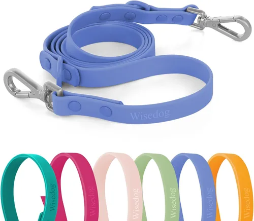 Miniatura 19 de Wisedog Correa impermeable para perro, ajustable de 5 pies/6 pies con 2 ganchos giratorios de metal, correas de perro fáciles de limpiar para perros