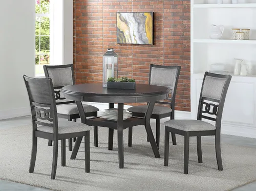 Miniatura 2 de New Classic Furniture Gia - Silla de comedor (juego de cuatro), asiento y respaldo tapizados en tela gris claro, color gris