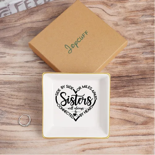 Miniatura 3 de JoycuFF Bandeja de cerámica para regalar a hermana de parte de la hermana, regalos para su hermana, cumpleaños, día de la madre, día de Acción