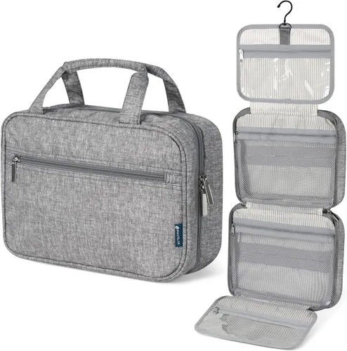 Miniatura 11 de PAVILIA Neceser Colgante Bolsa de Viaje para Mujeres y Hombres, Organizador de Cosméticos Plegable, Bolsa de Maquillaje Resistente al Agua