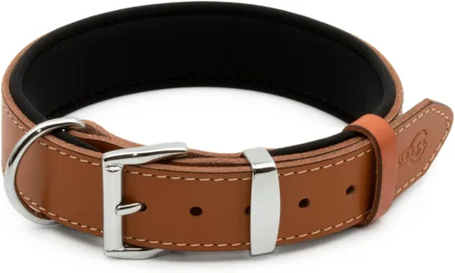 Miniatura 9 de Collar de perro de cuero curtido vegetal para perros grandes, collares de perro resistentes y de diseño de lujo