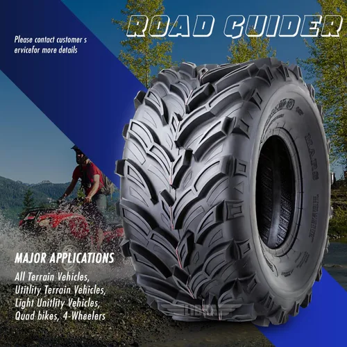 Miniatura 6 de ROADGUIDER Juego de 4 neumáticos ATV/UTV 22x7-11 delanteros y 22x10-9 traseros /6PR 20mm de profundidad compatible con Honda Recon 250 Suzuki Ozark