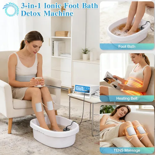 Miniatura 2 de veicomtech Máquina de desintoxicación de baño de pies iónico mejorada, máquina de desintoxicación de pies 3 en 1, spa iónico de pies con cinturón