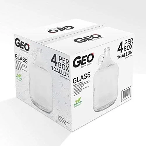 Miniatura 5 de Geo Sports Bottles Botella de agua de vidrio de 1 galón con tapón de rosca de 1.496 in (juego de 1)