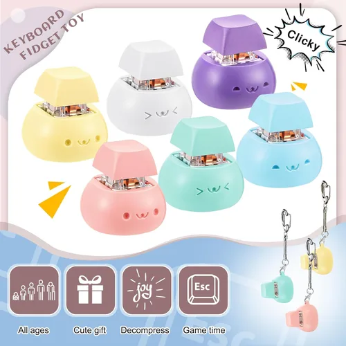 Miniatura 3 de Taiyin - Teclado de juguete con clic, llavero de juguete para la ansiedad, juguete de descompresión, botón de alivio del estrés, regalo para adultos