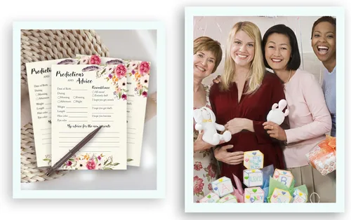 Miniatura 5 de BOHO - Tarjetas de predicción y consejos – Paquete de 25 – Juegos de baby shower BOHEMIAN Pink GIRL, deseos florales para nuevos padres, mamá y papá