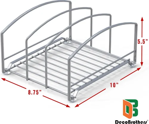 Miniatura 2 de Deco Brothers Estante organizador de utensilios de cocina para armario de cocina, soporte de 3 ranuras, bronce