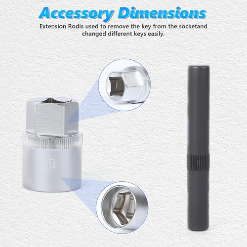 Miniatura 3 de BELEY Tuercas de bloqueo de rueda Spline para llave de rueda automotriz removedor de tornillos antirrobo Kit de extracción de llaves