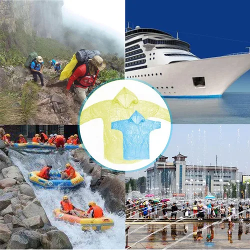 Miniatura 7 de INNOCHEER - Ponchos de lluvia para la familia, paquete de 12, impermeable desechable de emergencia para niños y adultos, camping, senderismo al aire