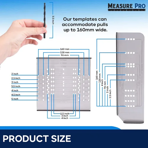Miniatura 5 de Kit de plantilla de instalación de hardware para puerta y cajón de gabinete MeasurePro Fabricado en EE. UU