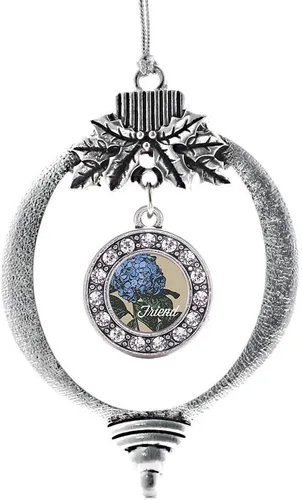 Miniatura 11 de Inspired Silver - Bonita bandera estadounidense - Adorno de Navidad plateado - Adorno de árbol de Navidad con dije circular con circonita cúbica