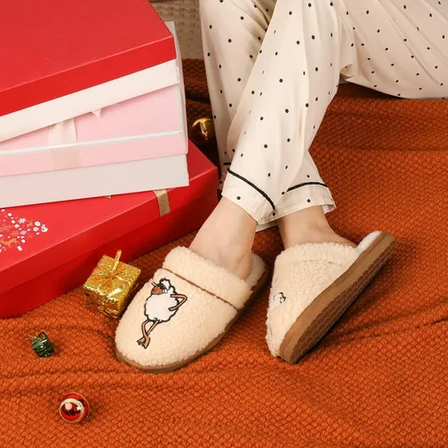 Miniatura 6 de Nuhaus Women's Footsuite Fuzzy Plush Fleece Slip-on Scuff Mule Slipper with Cozy Memory Foam