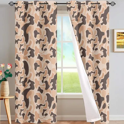 Miniatura 56 de Dreaweet African Tribal Blackout Curtains 63 Inch Long 2 Panels Set Bohemian Ethnic Geometric Grommet Top Thermal Insulated Curtains for Living Room