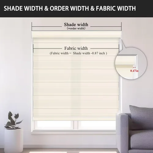 Miniatura 3 de Persianas de cebra Changshade para ventanas interiores con filtro de luz, persianas de cebra con cordón para puertas corredizas de vidrio